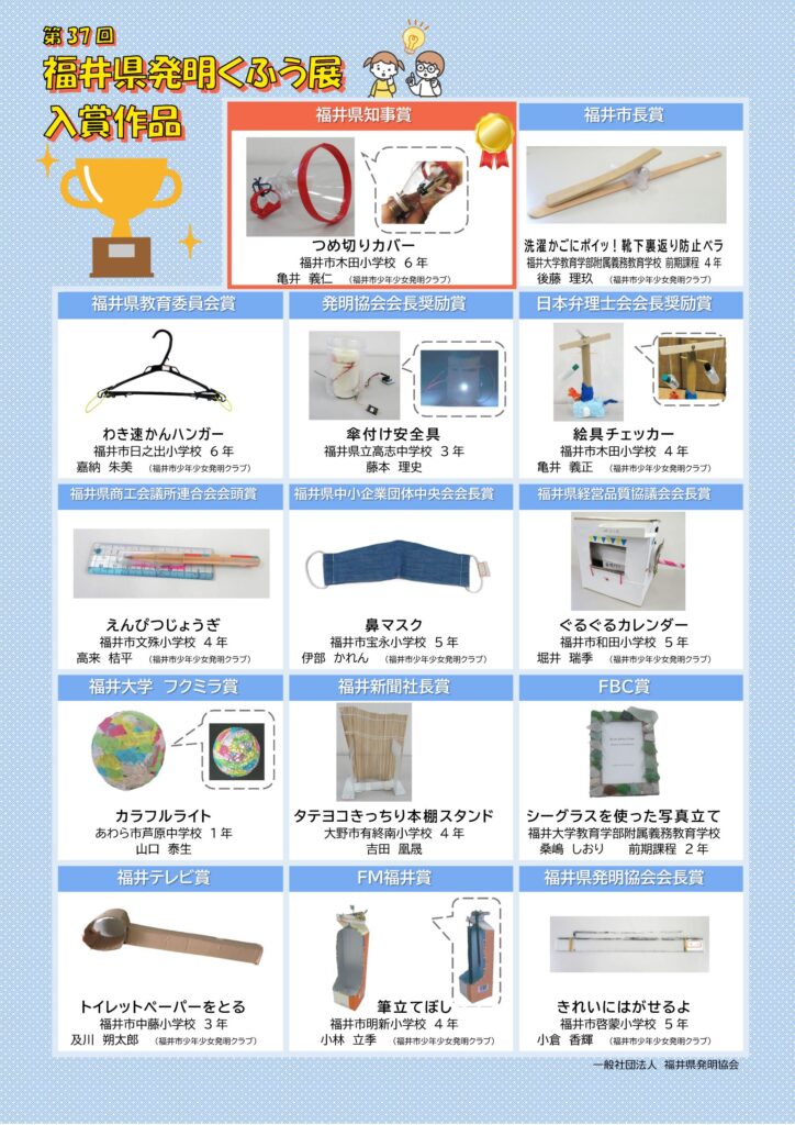 第37回 福井県発明くふう展入賞作品